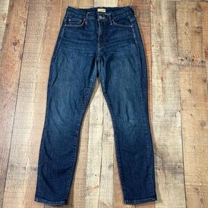 MOTHER Women Jeans High Rise — Dark Blue Denim